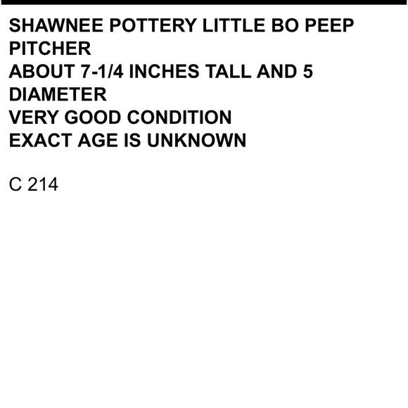 Shawnee USA pottery Little Bo Peep pitcher/ vase vintage excellent condition - Picture 11 of 13